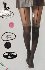COLLANTS NOIRS & EFFET CHAUSSETTES 40D