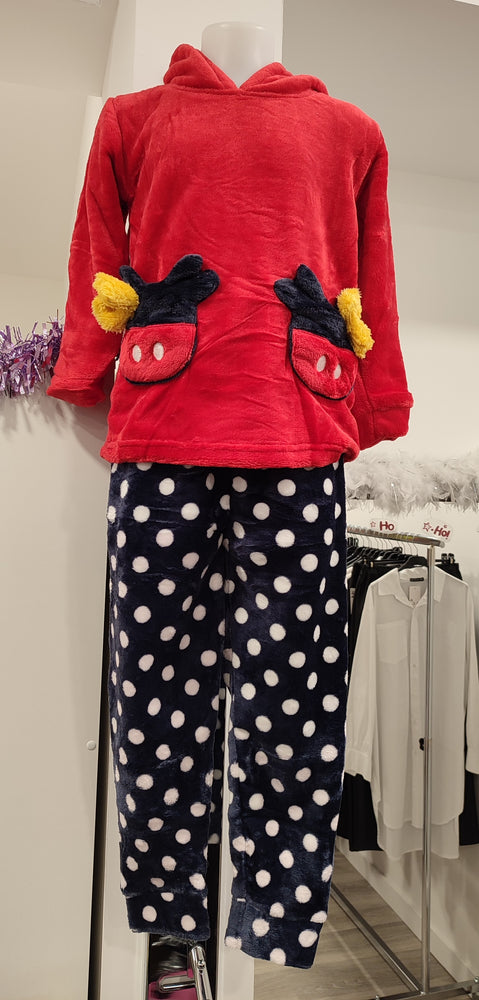 PYJAMA ROUGE ET BLEU & PILOU PILOU