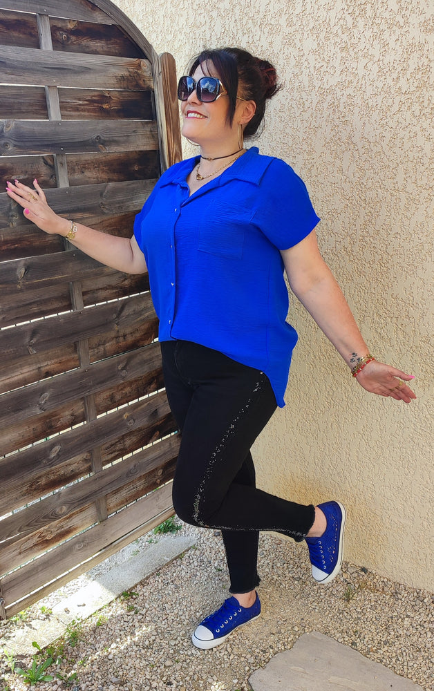 BASKETS DENTELLE & BLEU ROI