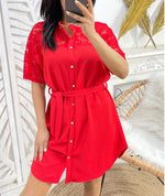 TUNIQUE/ROBE ROUGE & DENTELLE
