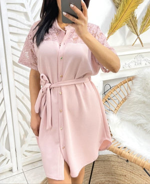 TUNIQUE/ROBE ROSE & DENTELLE