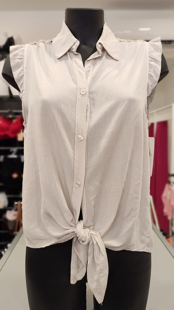 CHEMISIER BEIGE & DENTELLE