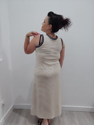 ROBE LONGUE & RAYURES BEIGE