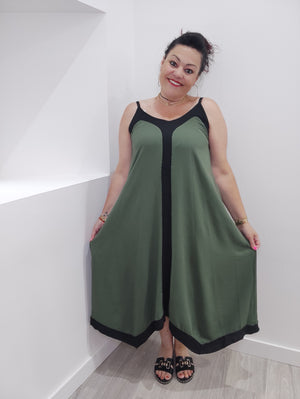 ROBE LONGUE EVASEE & KAKI