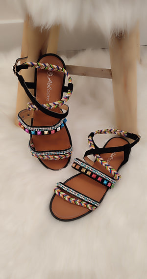 SANDALES COLOREES & STRASS