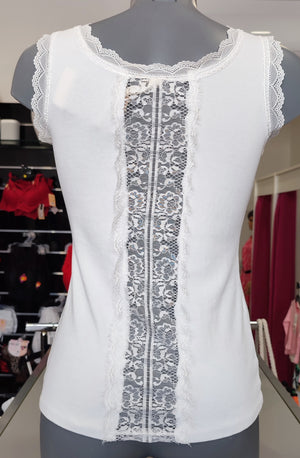 TOP DENTELLE & BLANC