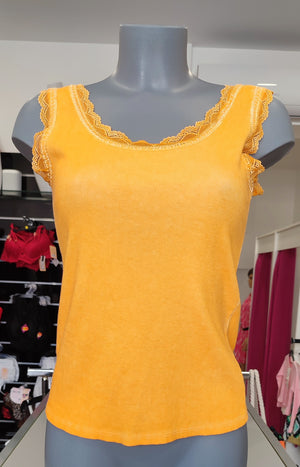 TOP DENTELLE & ORANGE