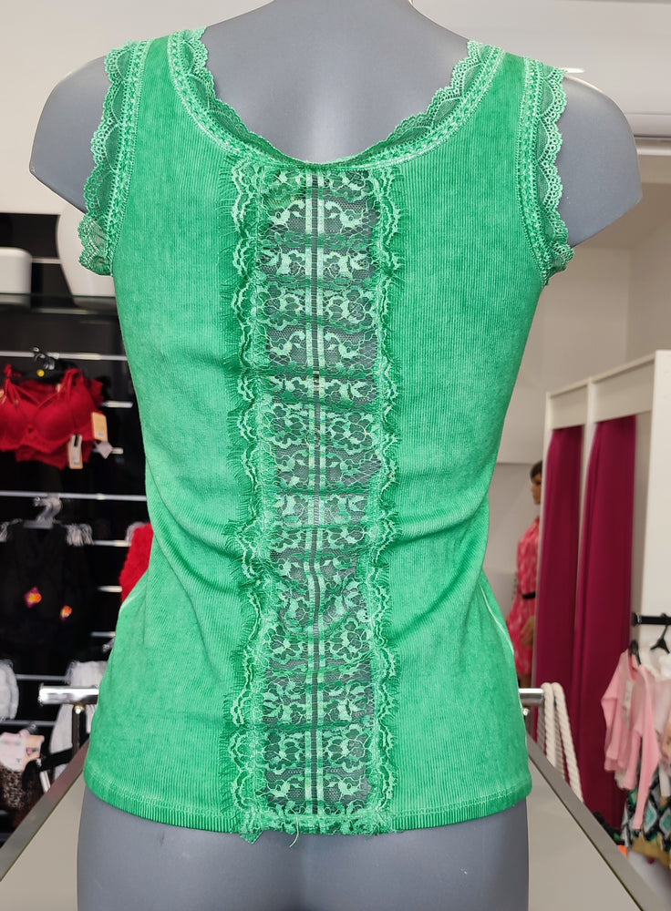 TOP DENTELLE & VERT
