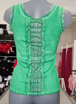 TOP DENTELLE & VERT