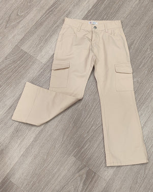 PANTALON LARGE BEIGE & TREILLIS