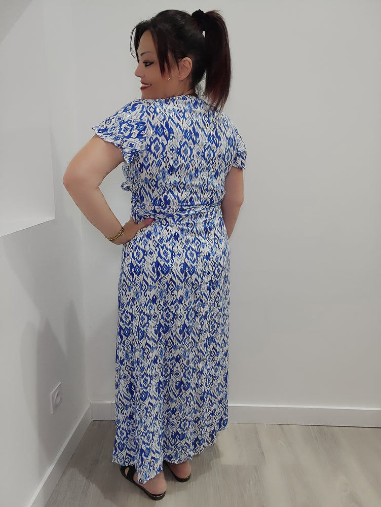 ROBE LONGUE & IMPRIMES BLEU