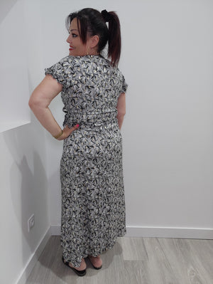 ROBE LONGUE & IMPRIMES NOIR