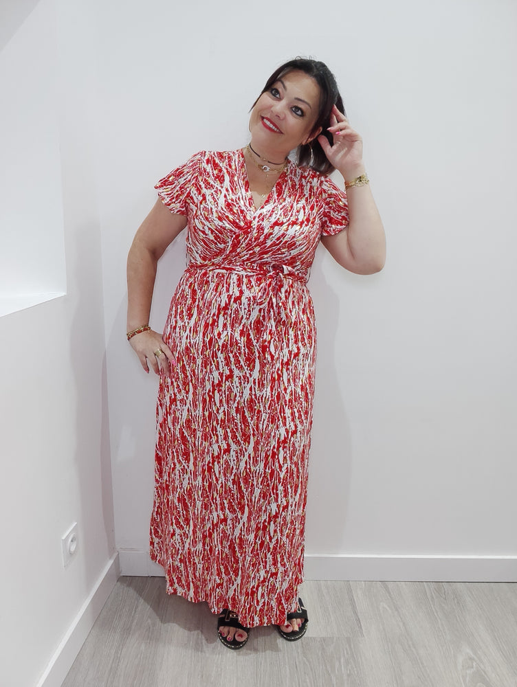 ROBE LONGUE & IMPRIMES ROUGE