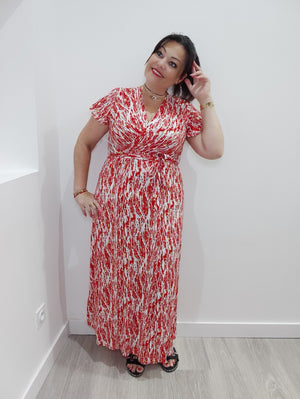 ROBE LONGUE & IMPRIMES ROUGE