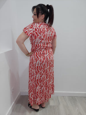 ROBE LONGUE & IMPRIMES ROUGE