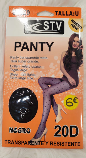 COLLANTS NOIRS & PETITS POIS 20D