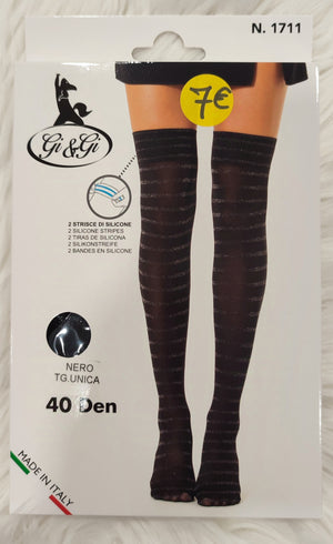 CHAUSSETTES NOIRES & BANDES 40D