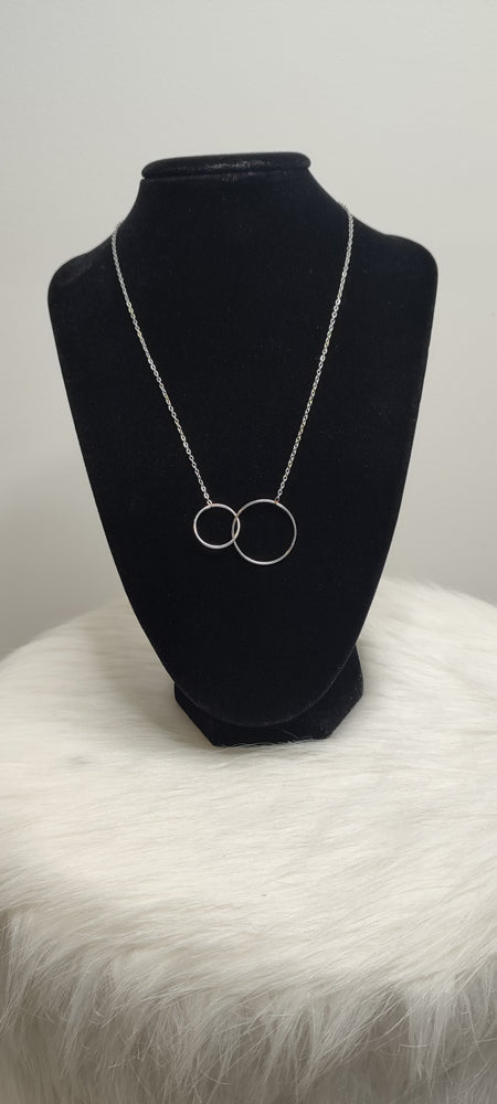 COLLIER DOUBLE CERCLES & ARGENT