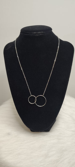 COLLIER DOUBLE CERCLES & ARGENT