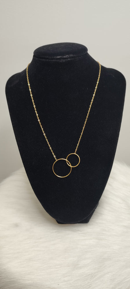 COLLIER DOUBLE CERCLES & OR