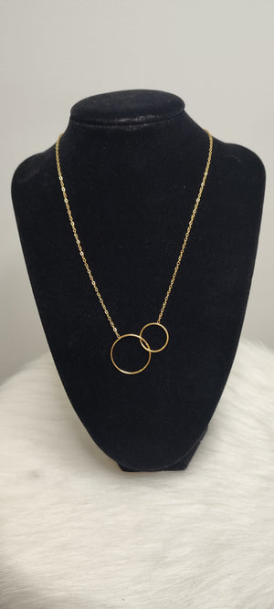 COLLIER DOUBLE CERCLES & OR