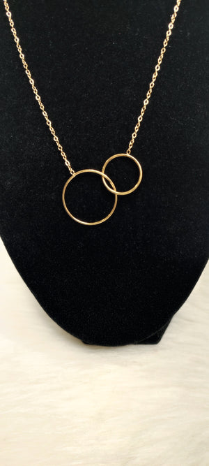 COLLIER DOUBLE CERCLES & OR
