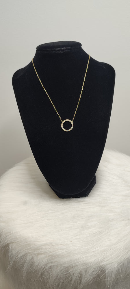 COLLIER CERCLE STRASS & OR
