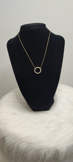 COLLIER CERCLE STRASS & OR