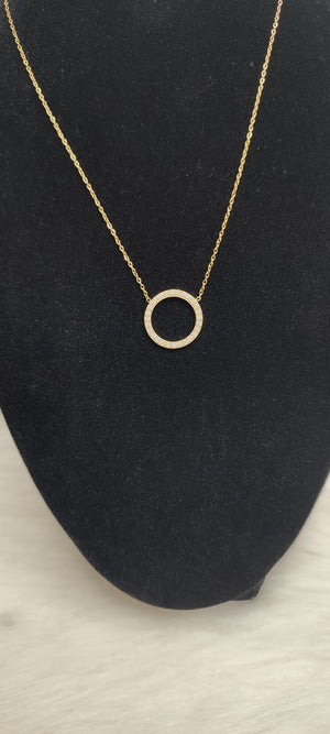 COLLIER CERCLE STRASS & OR