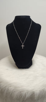 COLLIER CROIX STRASS & ARGENT