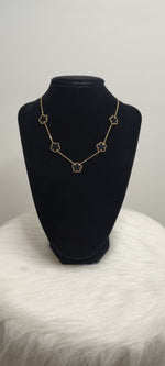 COLLIER FLEUR NOIRE & OR