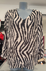 BLOUSE IMPRIMES & BEIGE ET NOIR