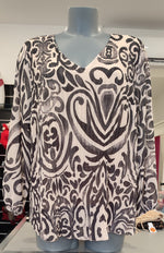 BLOUSE IMPRIMES & BEIGE ET NOIR