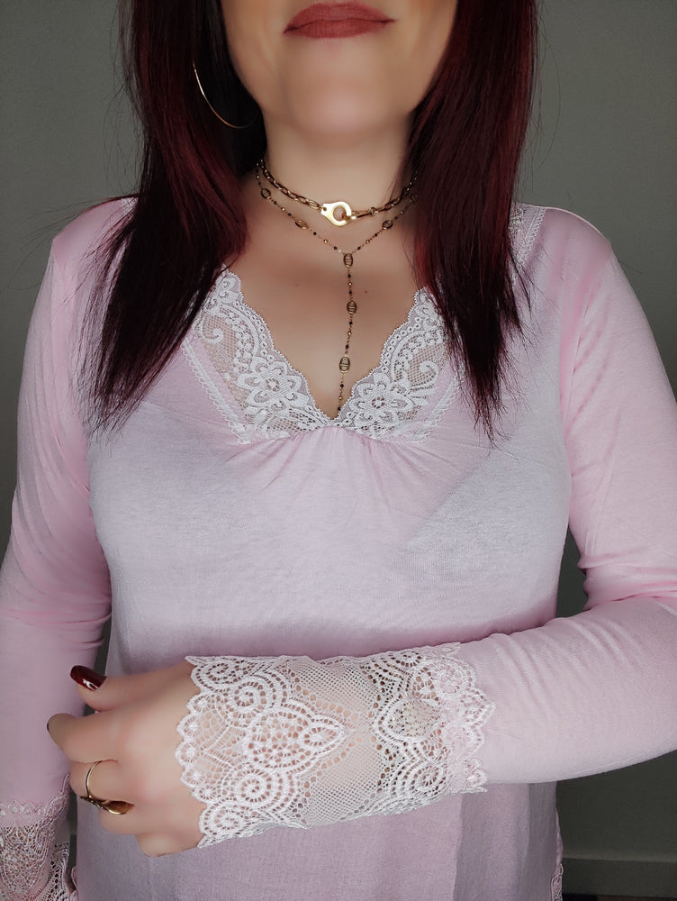 TOP DENTELLE & ROSE