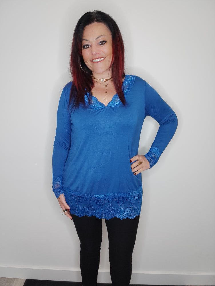 TOP DENTELLE & BLEU ROI