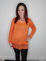 TOP DENTELLE & ORANGE