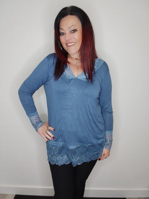TOP DENTELLE & BLEU JEAN