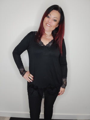 TOP DENTELLE & NOIR
