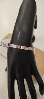 BRACELET JONC STRASS & ARGENT ACIER