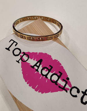 BRACELET JONC MOTIFS & OR ACIER