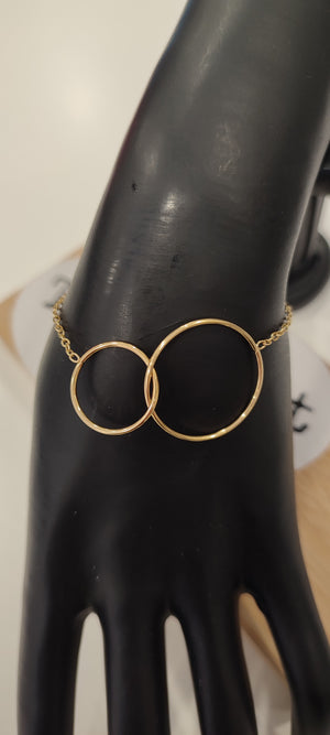 BRACELET DOUBLE CERCLES & OR