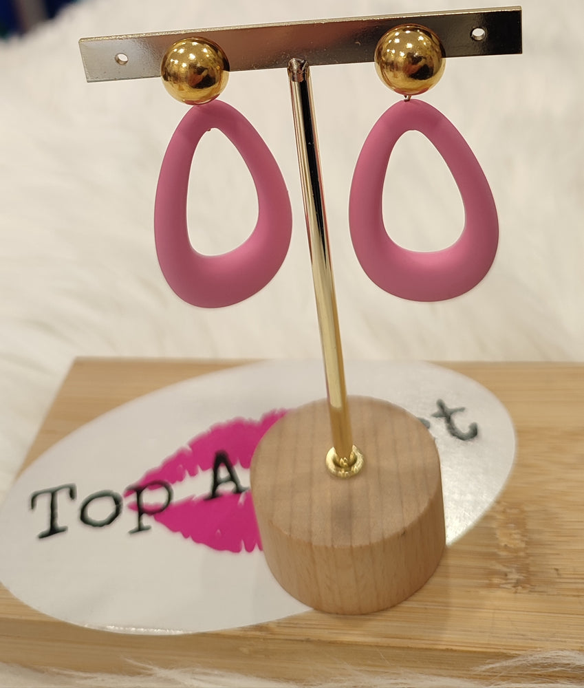 BOUCLES D'OREILLES & ROSE ACIER