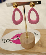 BOUCLES D'OREILLES & ROSE ACIER