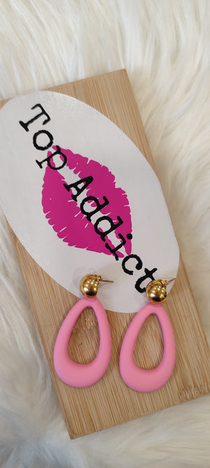 BOUCLES D'OREILLES & ROSE ACIER