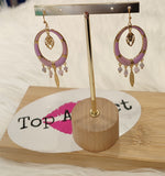 BOUCLES D'OREILLES LILAS & PERLES LILAS