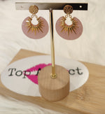 BOUCLES D'OREILLES OR & ROSE ACIER