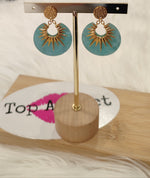 BOUCLES D'OREILLES OR & BLEU ACIER
