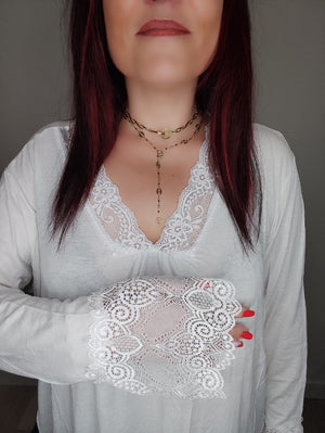 TOP DENTELLE & BLANC