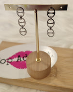 BOUCLES D'OREILLES PENDANTES & ARGENT ACIER