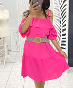 ROBE FUSHIA AMPLE & EPAULES DENUDEES